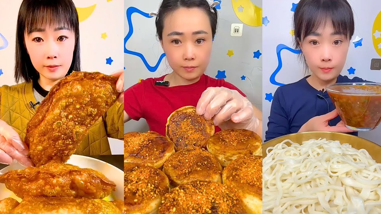 Chinese Bread and Noodle Eating Show | Quiet Mukbang Food Video #55