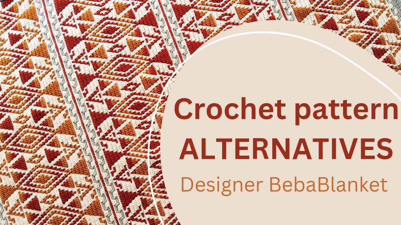 Step-by-step overlay mosaic crochet blanket pattern ALTERNATIVES. Designer @BebaBlanket