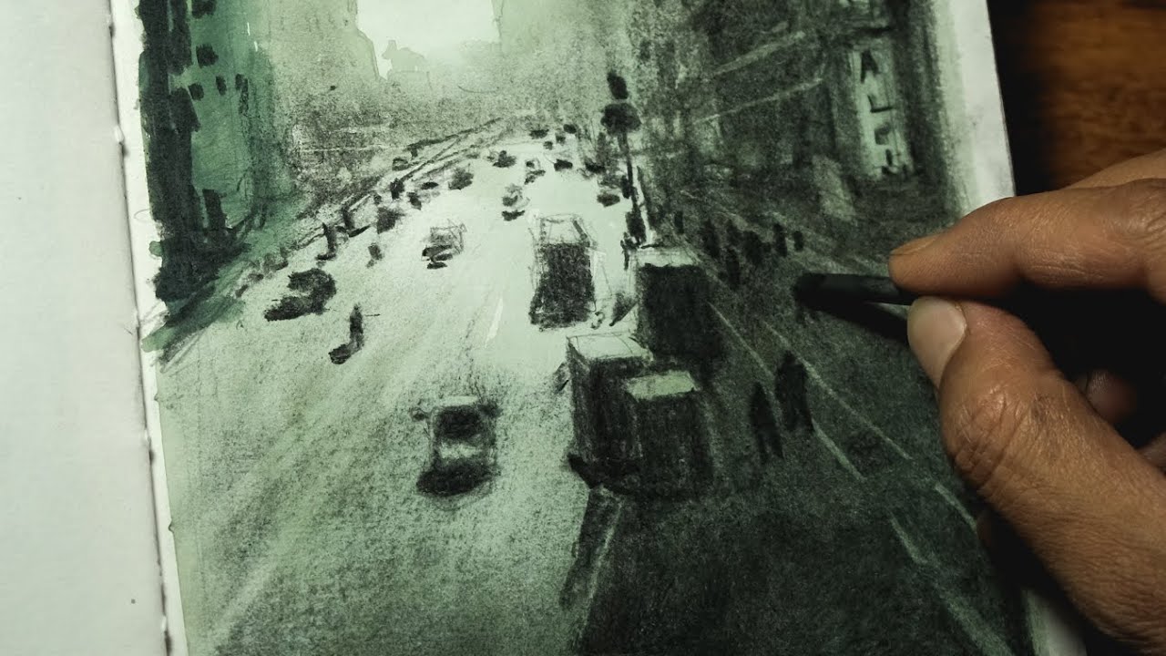 THIS Charcoal over Watercolor Technique is Brilliant / Charcoal & watercolor drawing tutorial