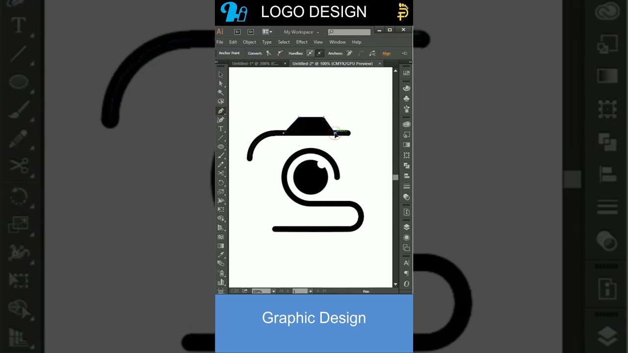 Photography Logo Design Illustrator Tutorial #shorts