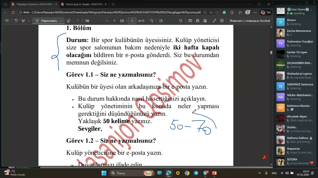 Turk tili yazma 