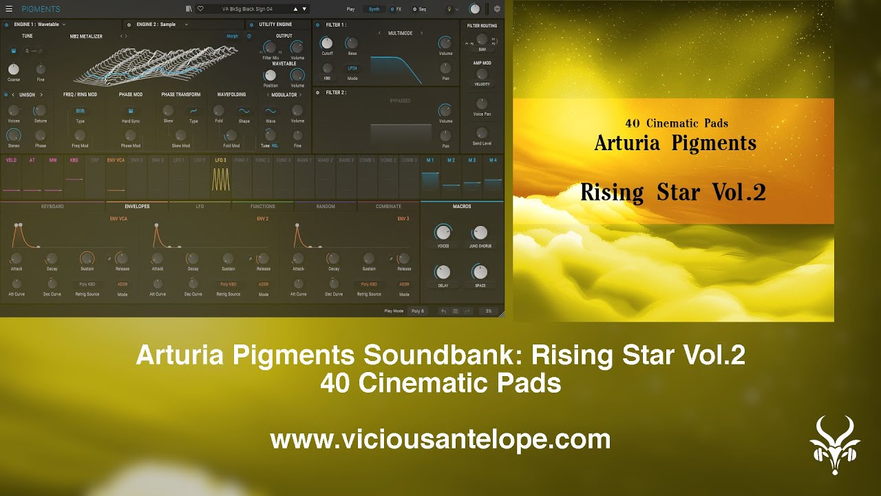 Pigments Synth Presets | Vicious Antelope - Rising Star Vol.2 - Cinematic Pads Soundbank