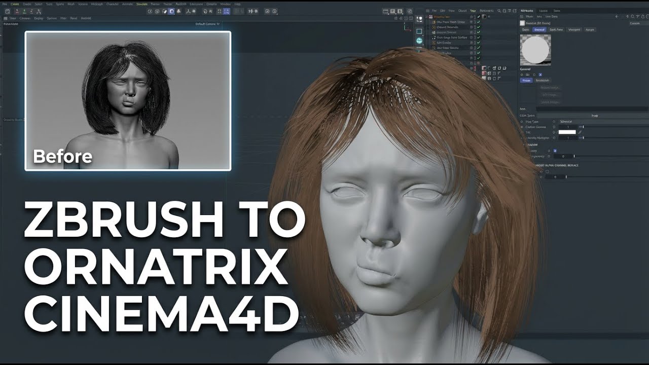 Zbrush Fibermesh to Cinema 4D | Ornatrix Hair Workflow + Redshift Render