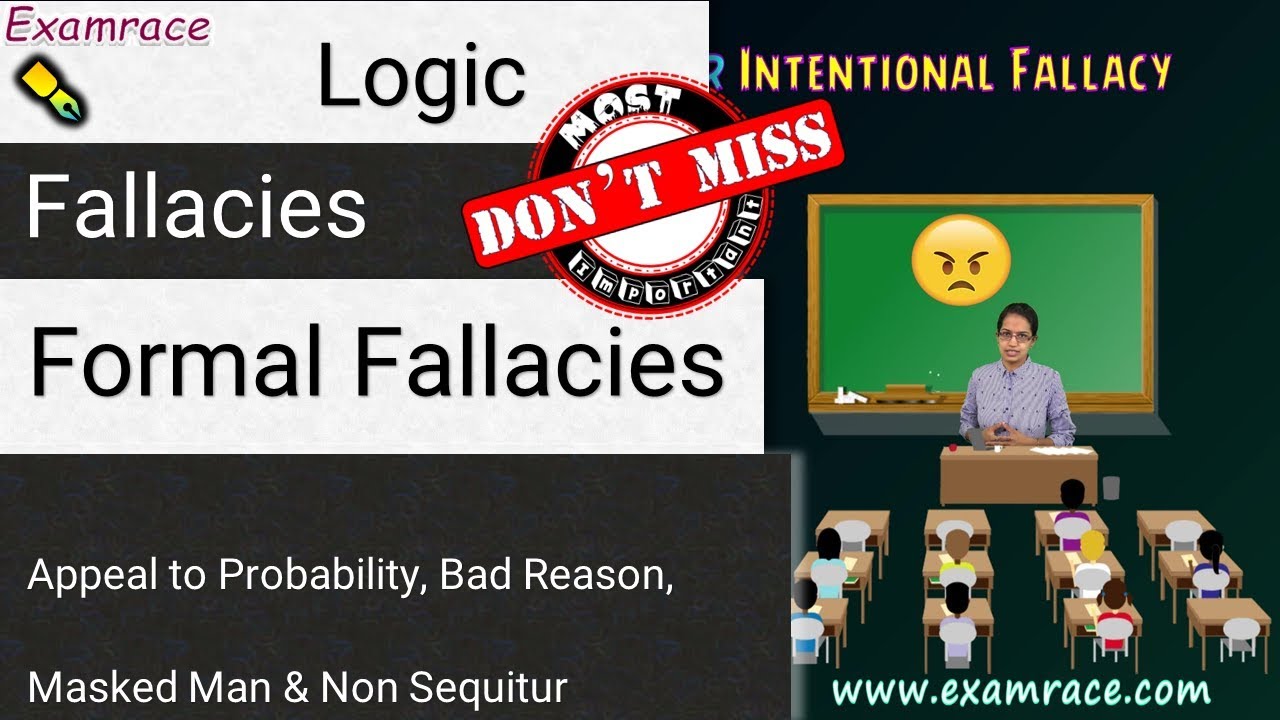 Formal Fallacies - Appeal to Probability, Bad Reasons, Masked Man & Non Sequitur (NET Paper 1-Logic)