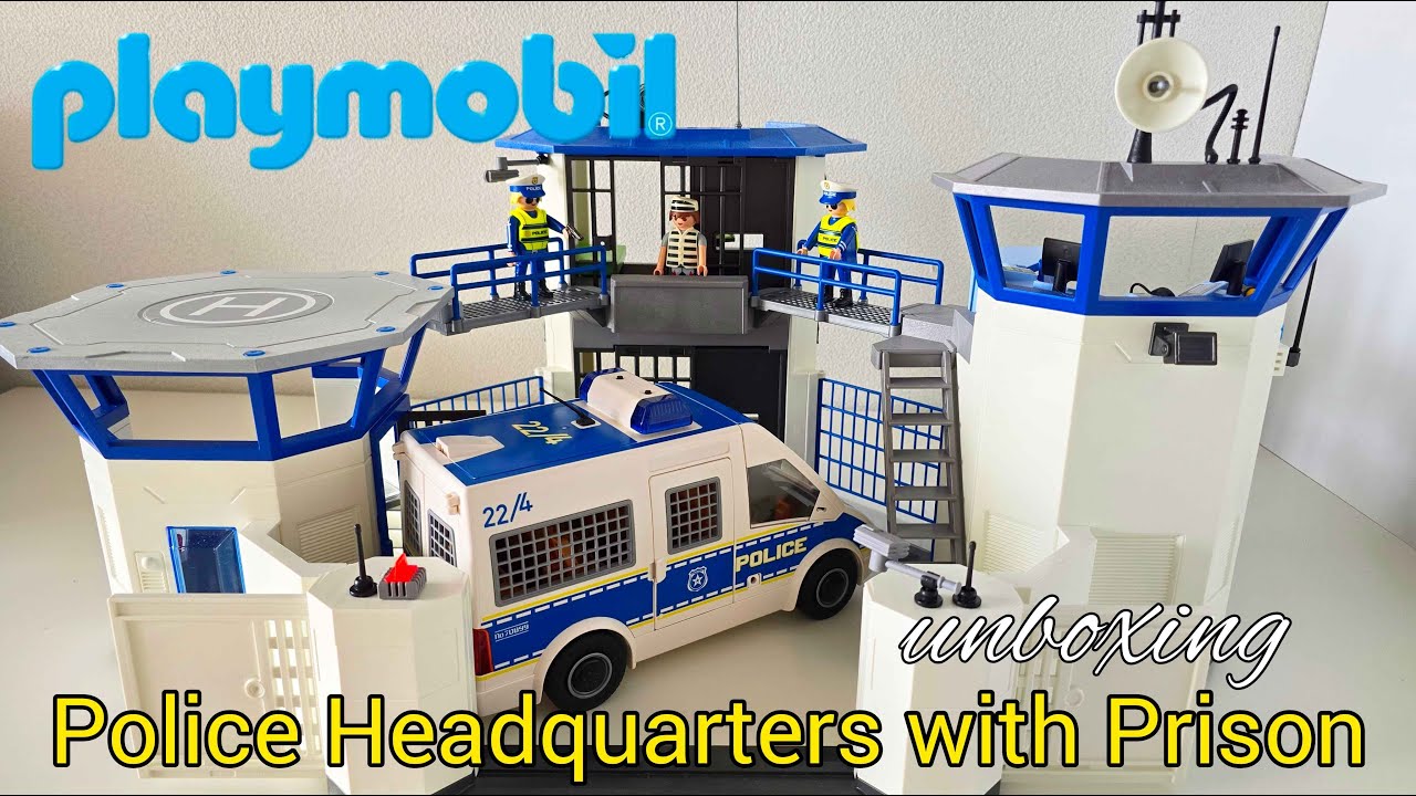 Playmobil Police Headquarters with Prison. Unboxing and playing.