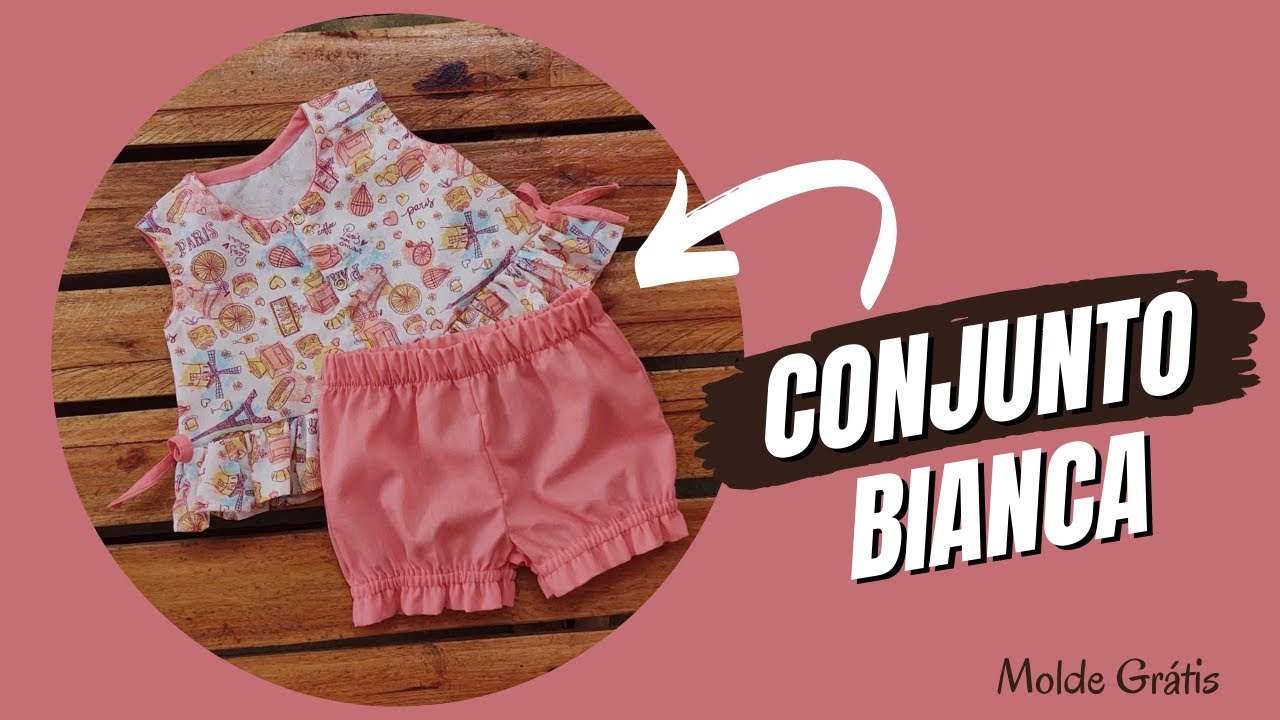 Conjunto Infantil Bianca Com Molde Gr&aacute;tis #MoldeGratis #PatronesGratis #FreePattern