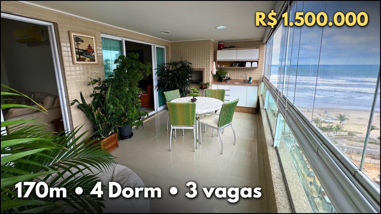 #421 APARTAMENTO VISTA MAR MOBILIADO COM 4 DORMITÓRIOS, 3 VAGAS EM PRAIA GRANDE - CAIÇARA