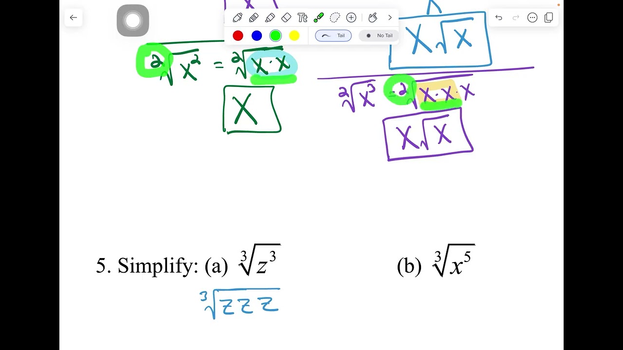 Notes 82 (Part 2) - Simplifying Radical Expressions