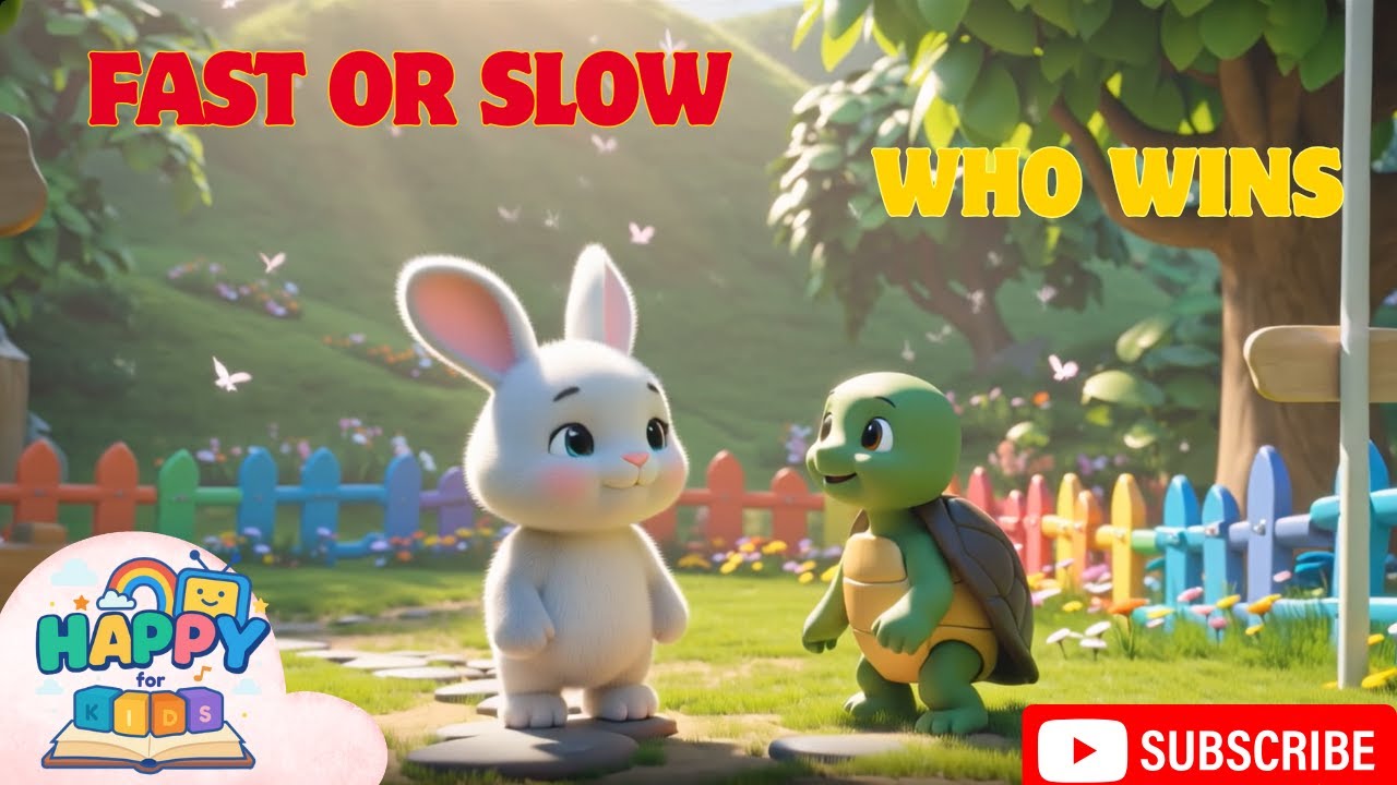 Fast & Slow Song for Kids | Turtle and Rabbit Story Rhyme | Moral Story for Children