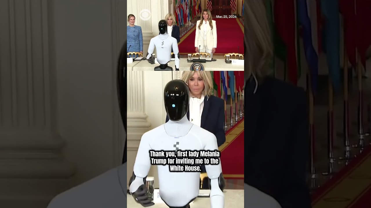Melania Trump showcases talking humanoid robot at White House tech summit #shorts