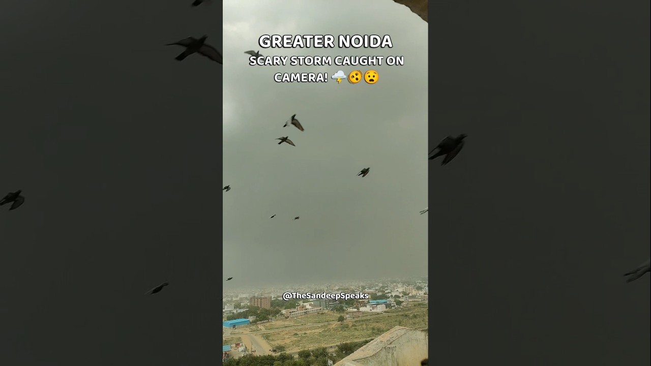 Scary Storm, Lightning caught on camera in Greater Noida 🫨🌩️🌪️#monsoon #rain #storm #lightning #news
