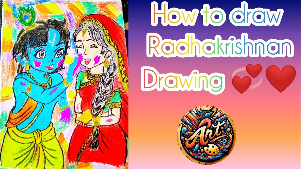 28 February 2026 how to draw Radhakrishnan Drawing 🌹 video for beginners ☺️@samanithya_art