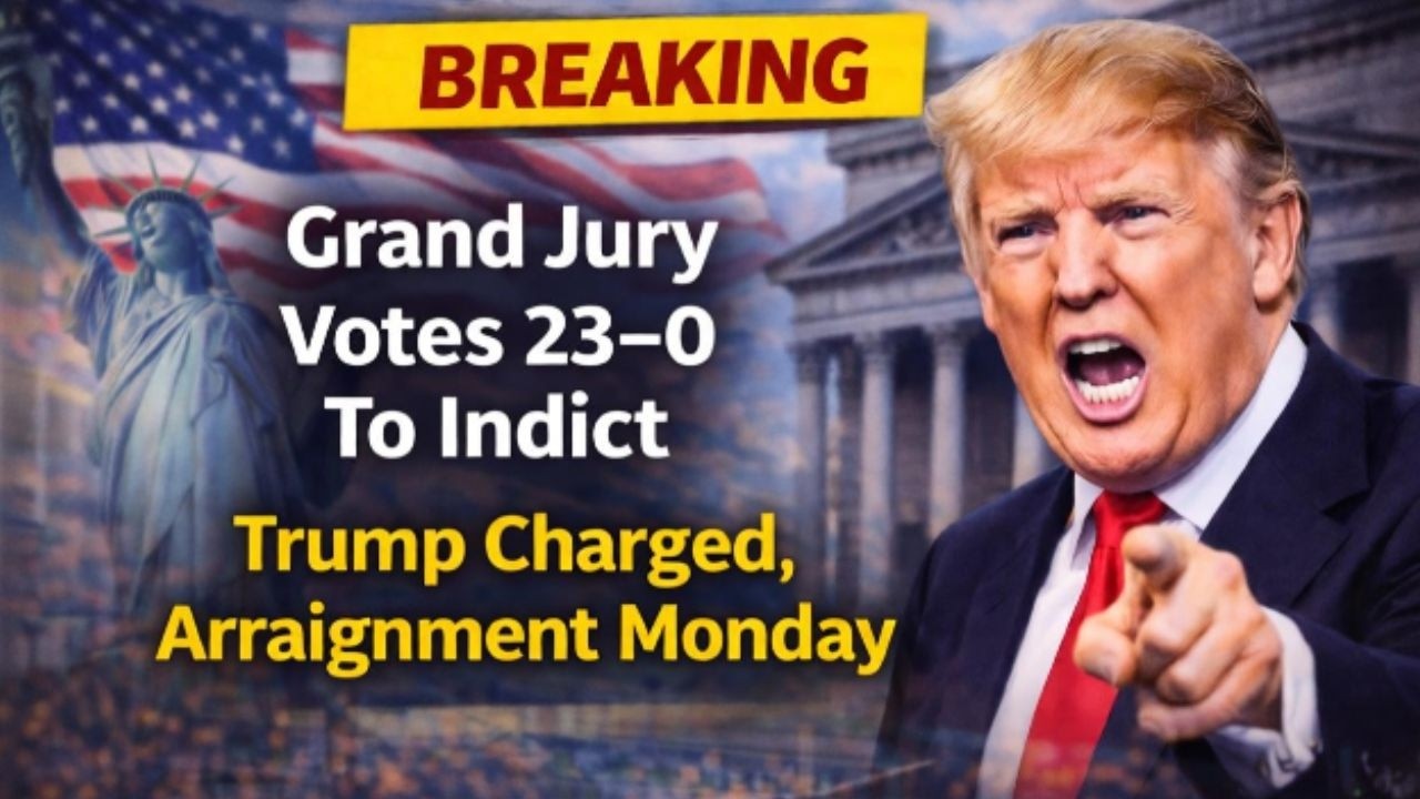 BREAKING: Grand Jury Votes 23–0 — Trump Indicted, Arraignment Set for Monday