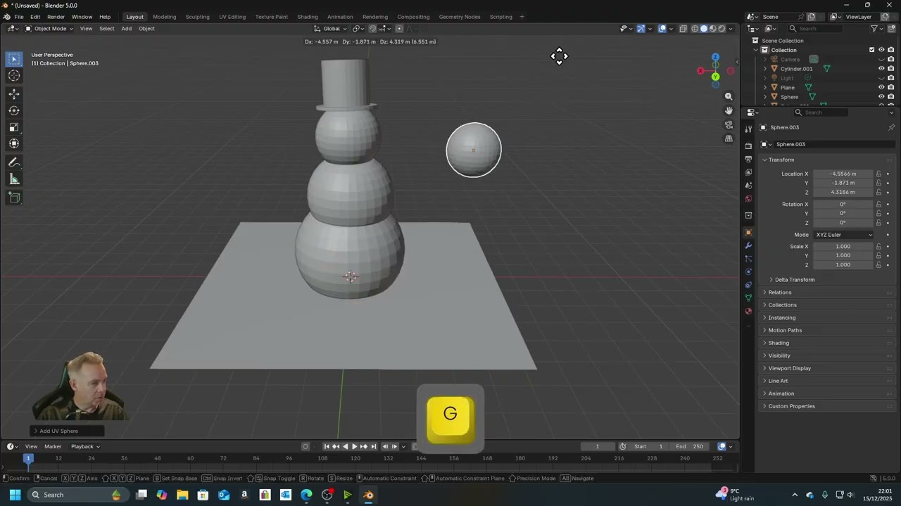 Blender Tutorial 2 - Build a Simple Snowman