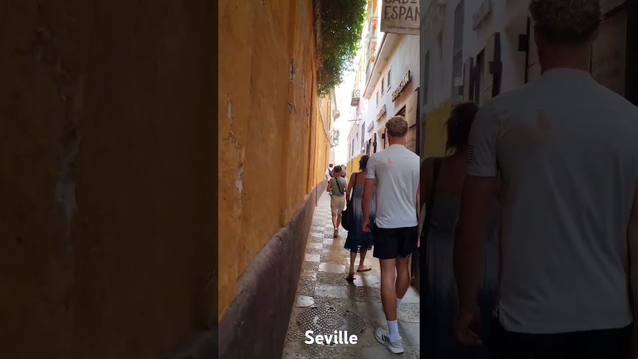 Narrow beautiful streets of Seville in Spain.