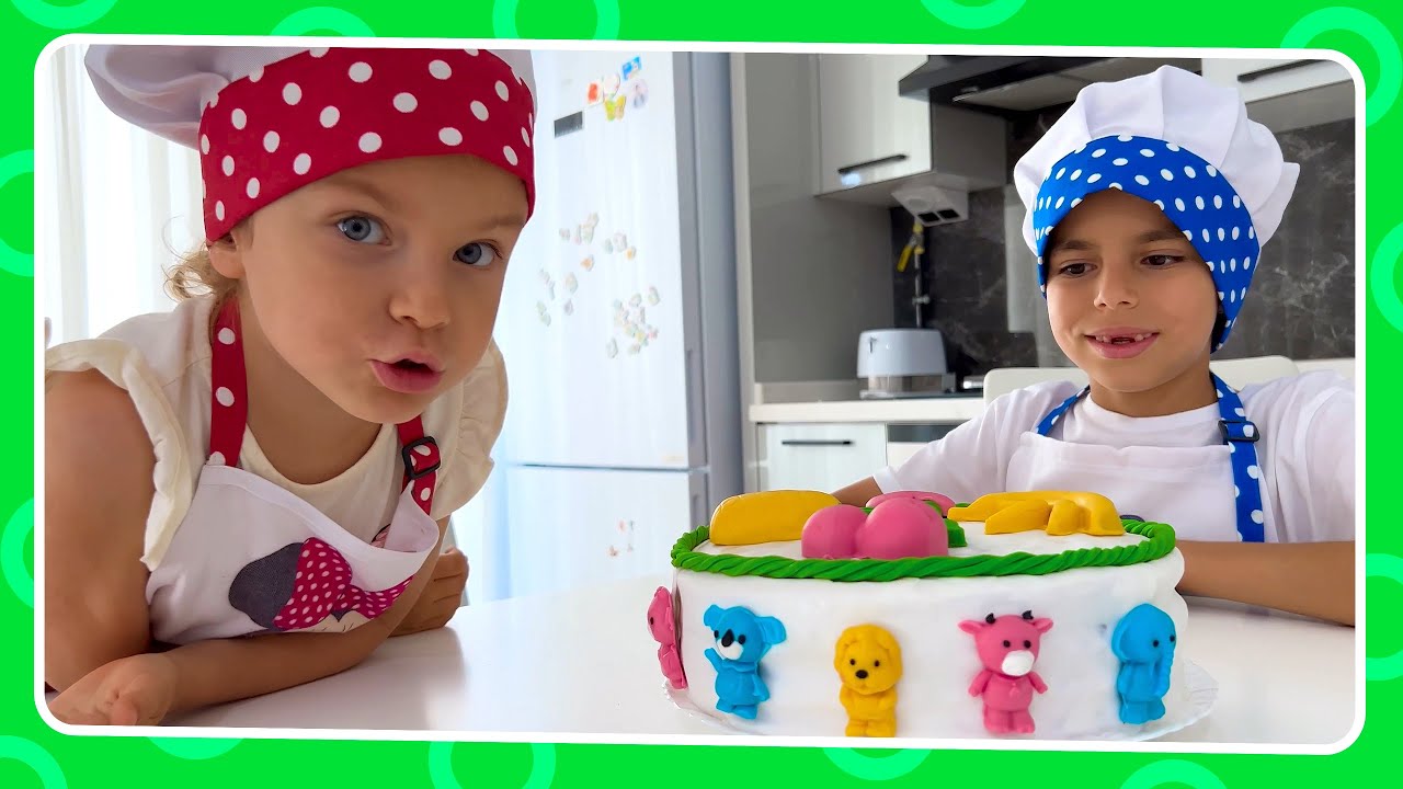 Eğlenceli Renkli Pasta Yapımı ve Şeker Hamuru ile Süsleme! Emir Ela