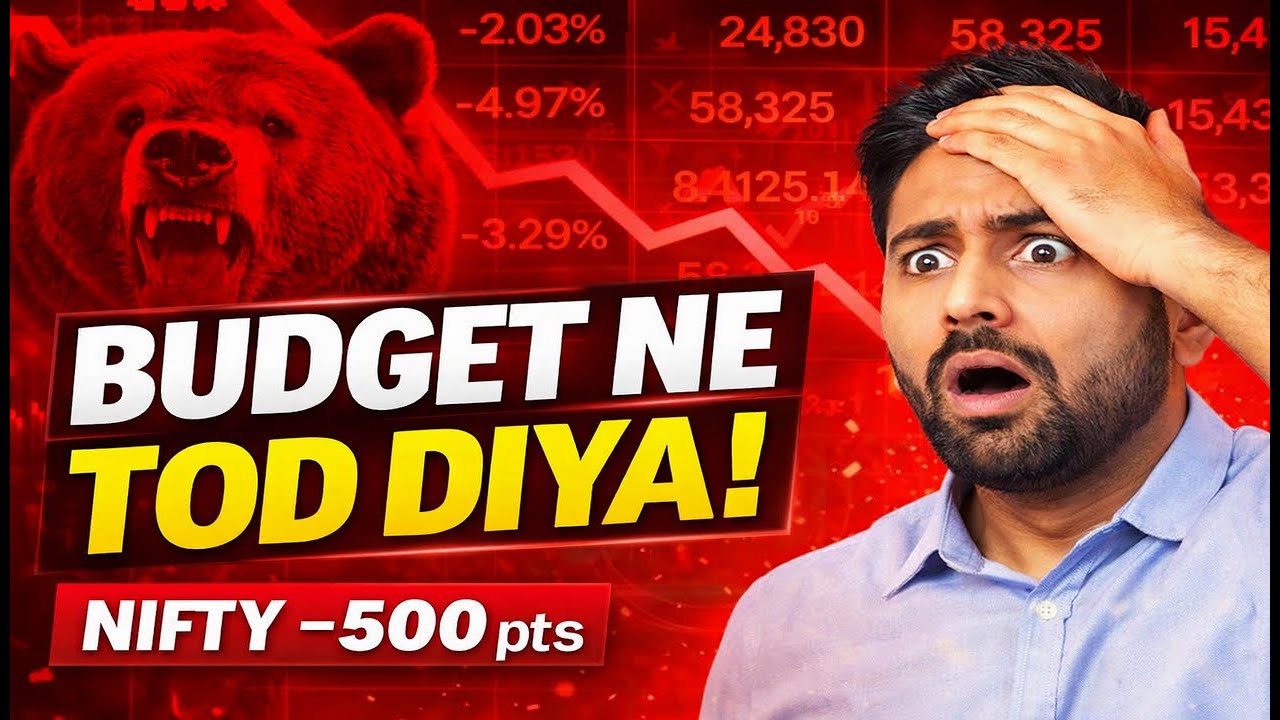 BUDGET NE TOD DIYA! 😱 Nifty 500 Points Crash | STT Increase | TAX RELIEF?