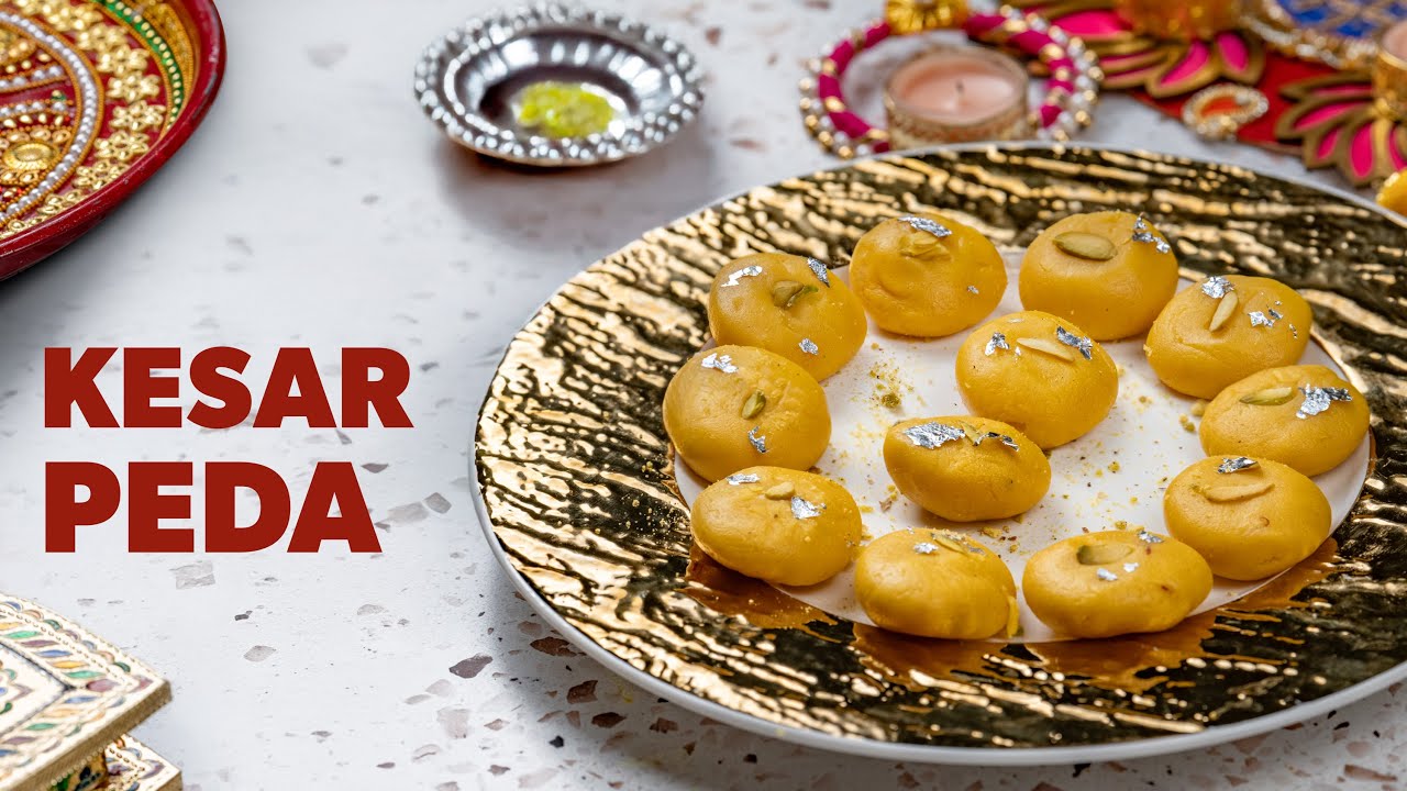 Easy Kesar Peda | Simple Saffron Milk Powder Mithai | Traditional Diwali Sweet at Home