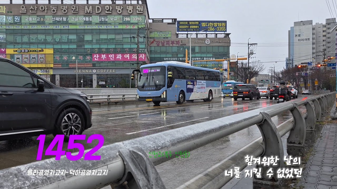 [4K] 비오는 날, 어느 한 버스의 이야기 | 울산 1452번 버스