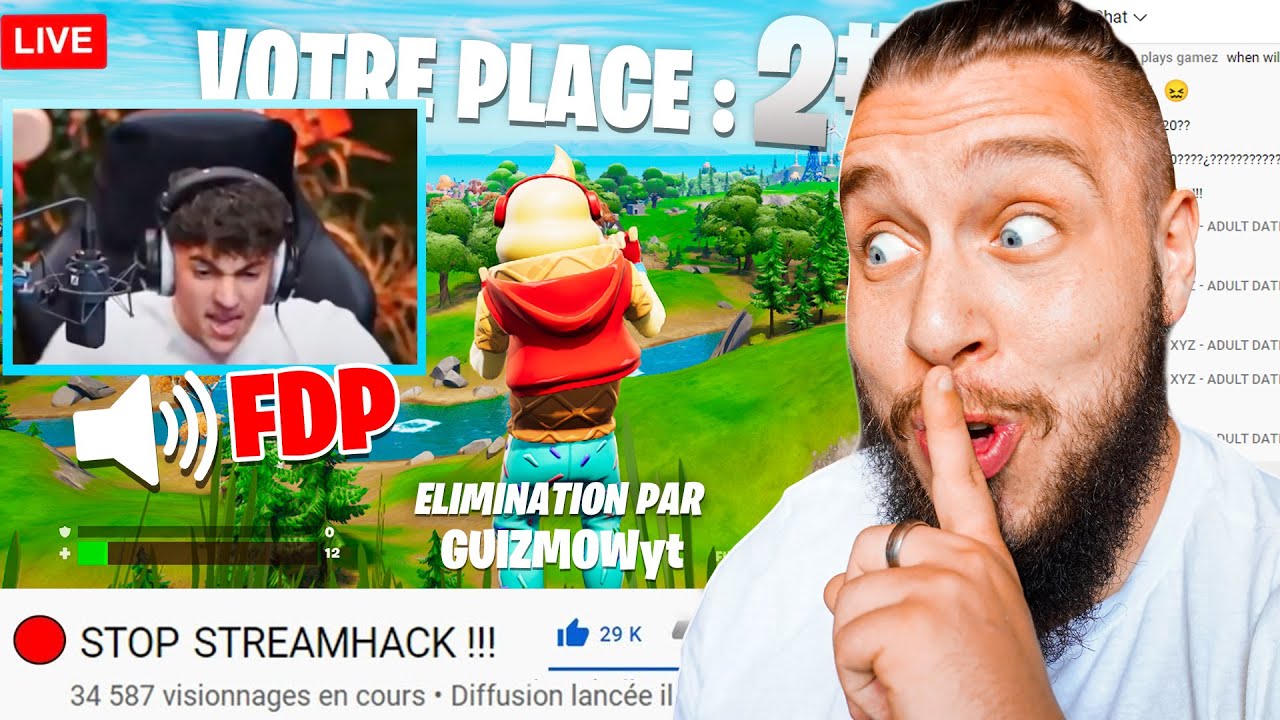 Je STREAMHACK ce YOUTUBEUR CONNU en PLEIN LIVE,  IL PÈTE UN CÂBLE !! (Fortnite Saison 2)