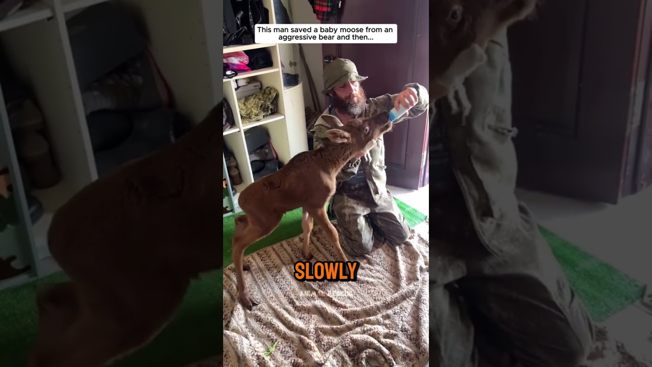 Hero Rescues Baby Moose from Bear Attack and Changes Its Life Forever 🦌❤️