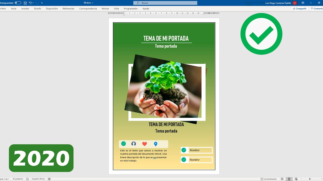 COMO HACER UNA PORTADA EN WORD