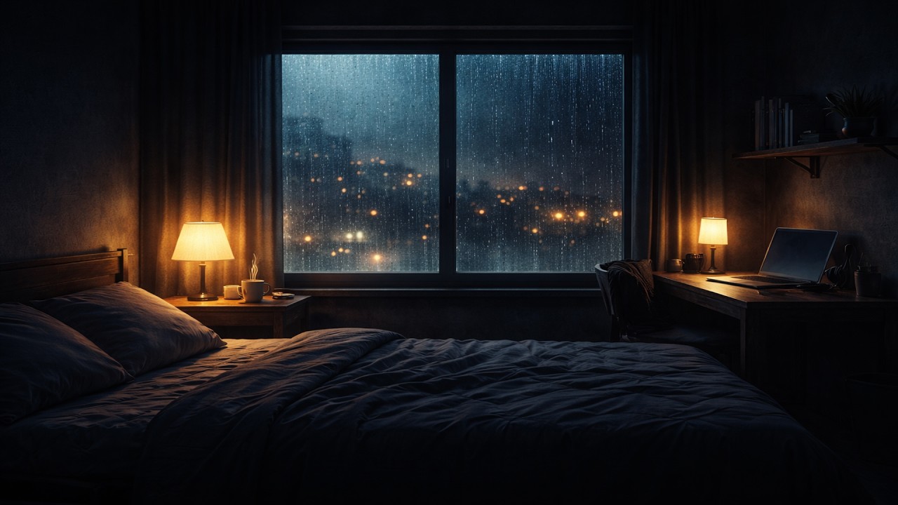 Lo-Fi Para Dormir Profundamente 🌙 | Chuva Noturna Calma | 4h | Quarto302