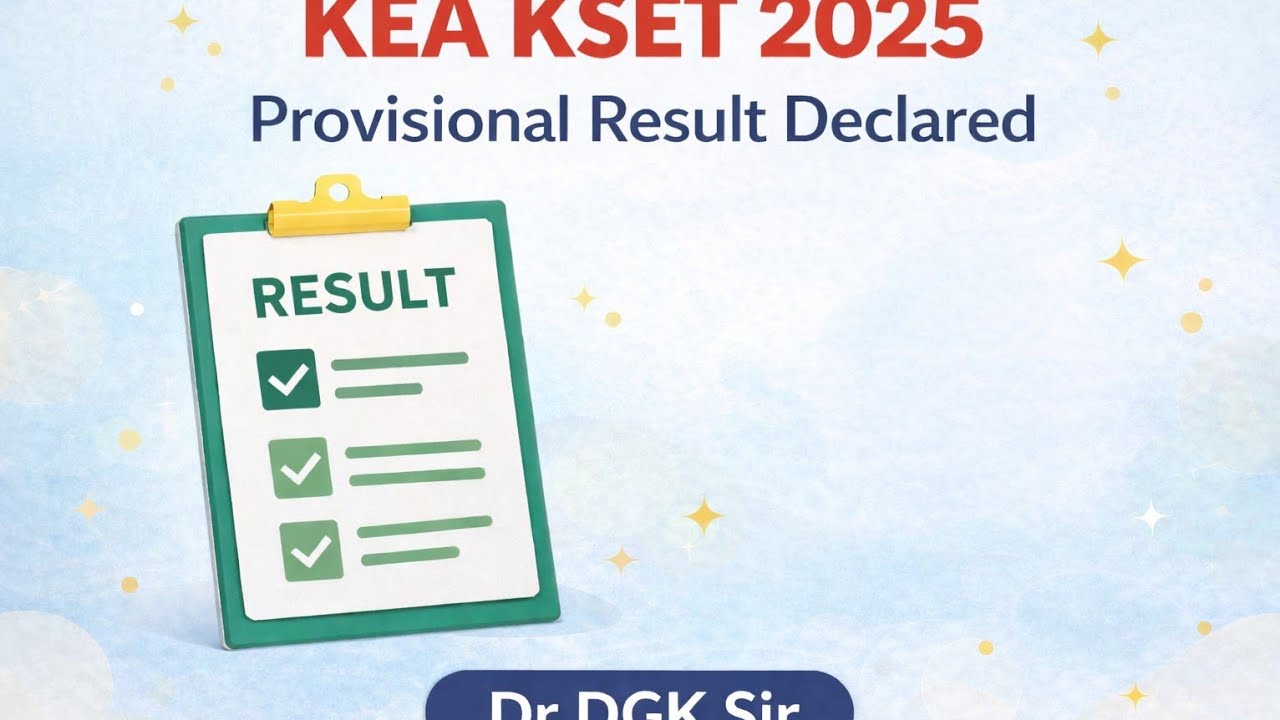 KSET Result 2025: provisional result declared by Dr DGK Sir 