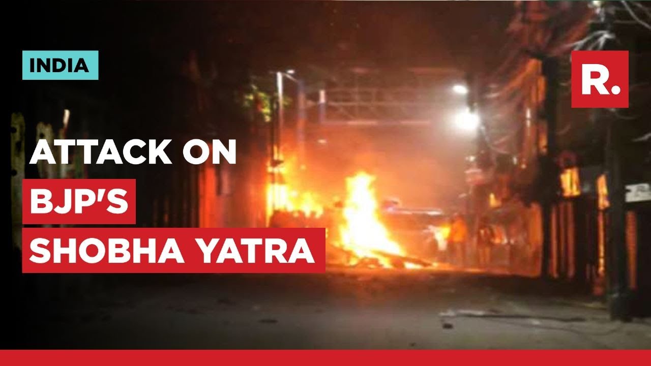 West Bengal: Stone Pelting On BJP's Shobha Yatra in Hooghly, Dilip Ghosh's Convoy attacked
