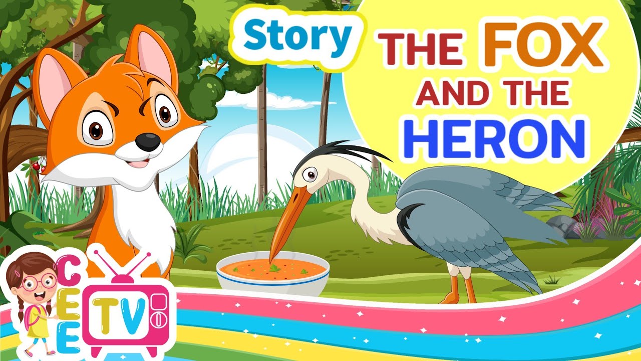 The Fox and the Heron | Short Story with Morals | Vocabulary and Reading for Kids | Fable