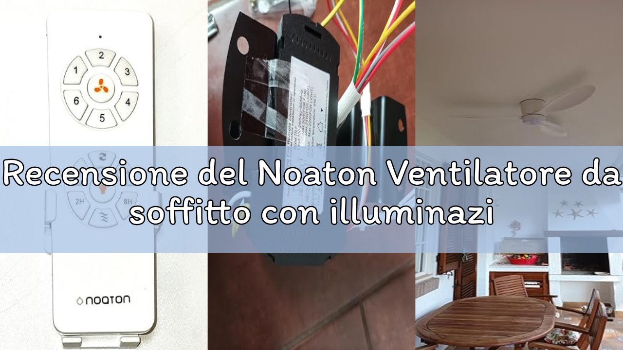 Recensione del Noaton Ventilatore da soffitto con illuminazione Fornax bianco, diametro 132 cm, moto