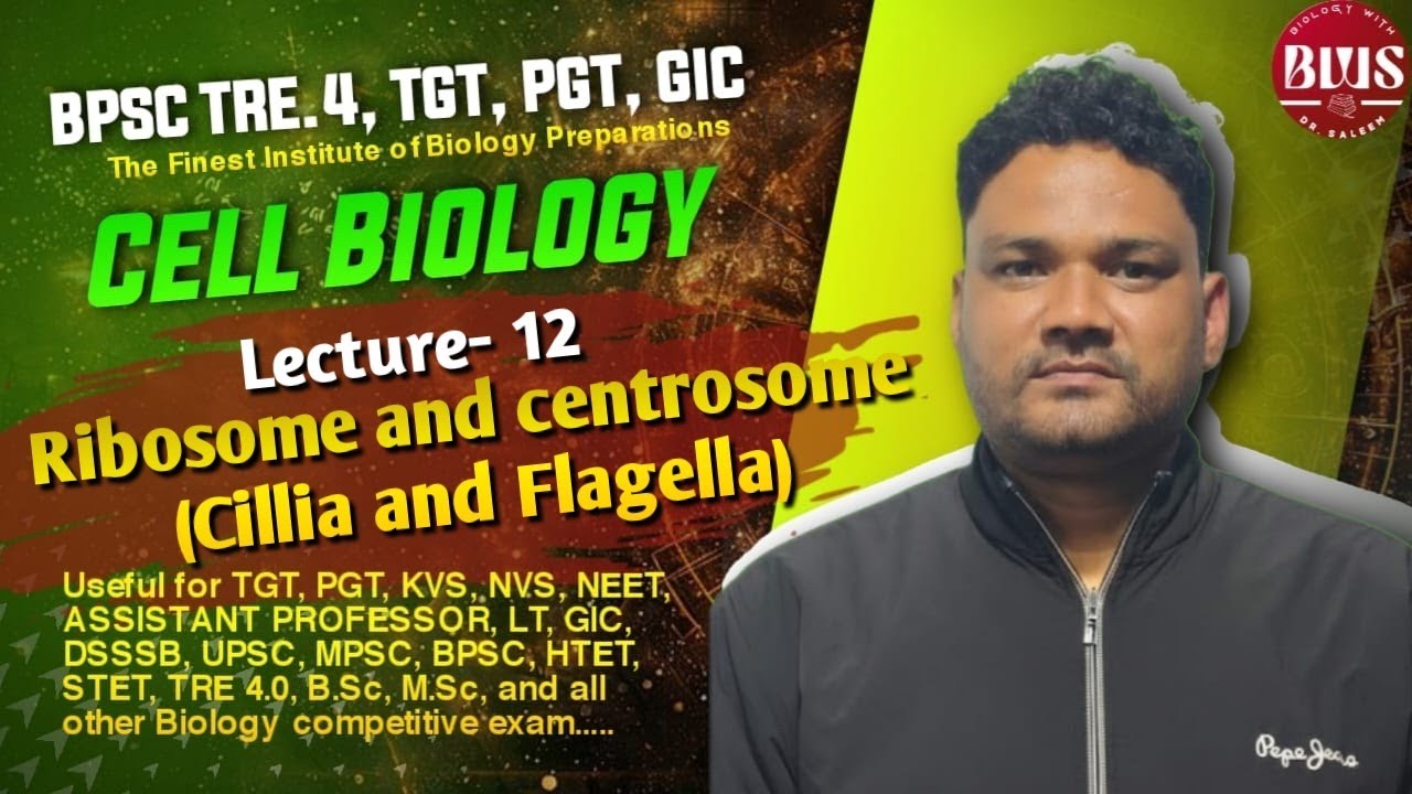 Cell biology | L -12 | Amembranous cell organelles | Ribosome | centrosome| Cillia and flagella | 