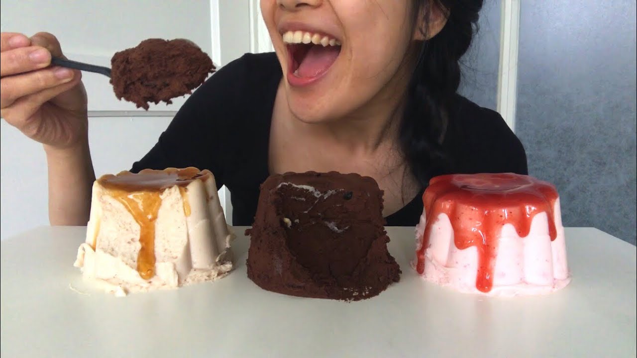[MUKBANG] PUDDING pudding PUDDING ~ HAZELNUT BROWNIE RASPBERRY