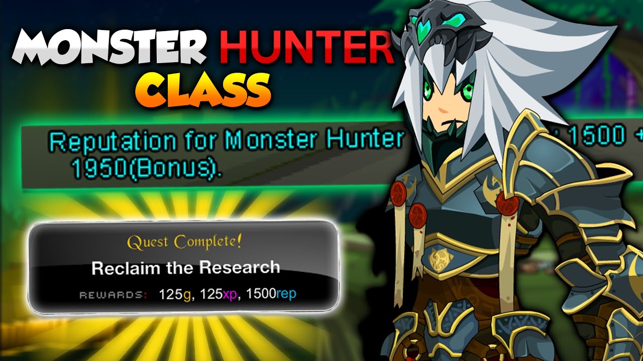 Как получить класс BeastMaster Monster Hunter!!! (репутация Monster Hunter) AQW AdventureQuest Wo...