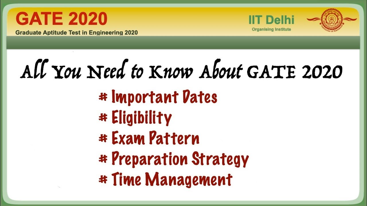GATE 2020: All You Need to Know [Important Dates, Eligibility, Strategy]