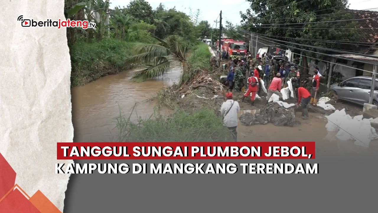 Tanggul Sungai Plumbon Jebol, Kampung di Mangkang Terendam