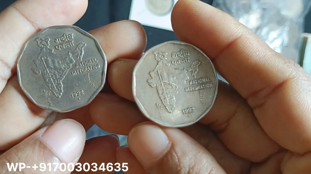 Valuable Indian Coins & Notes. (H) Copper Nickel 1992 Noida Mint.