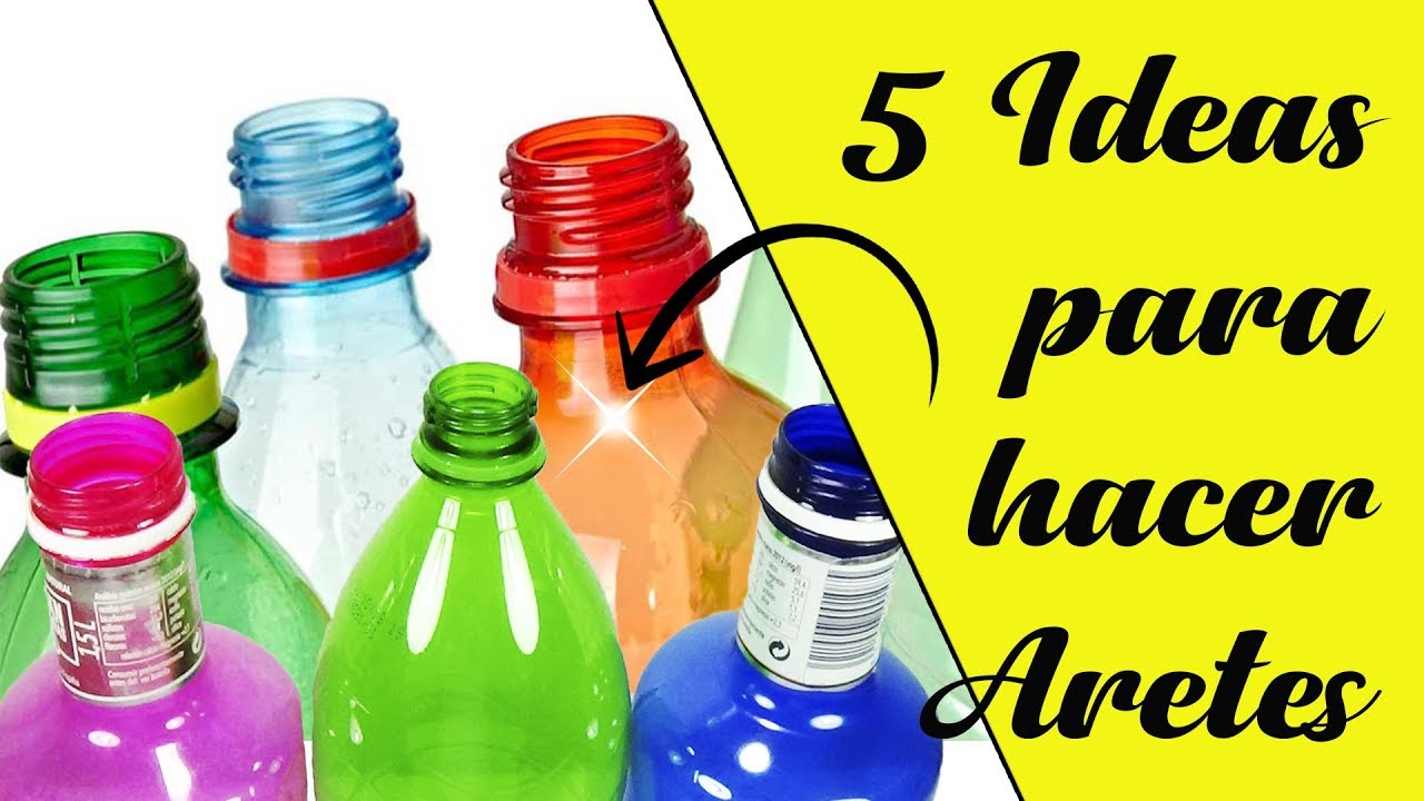 Como hacer aretes o pendientes con botellas de pl&aacute;stico|| Manualidades Recicladas ||  Ecobrisa