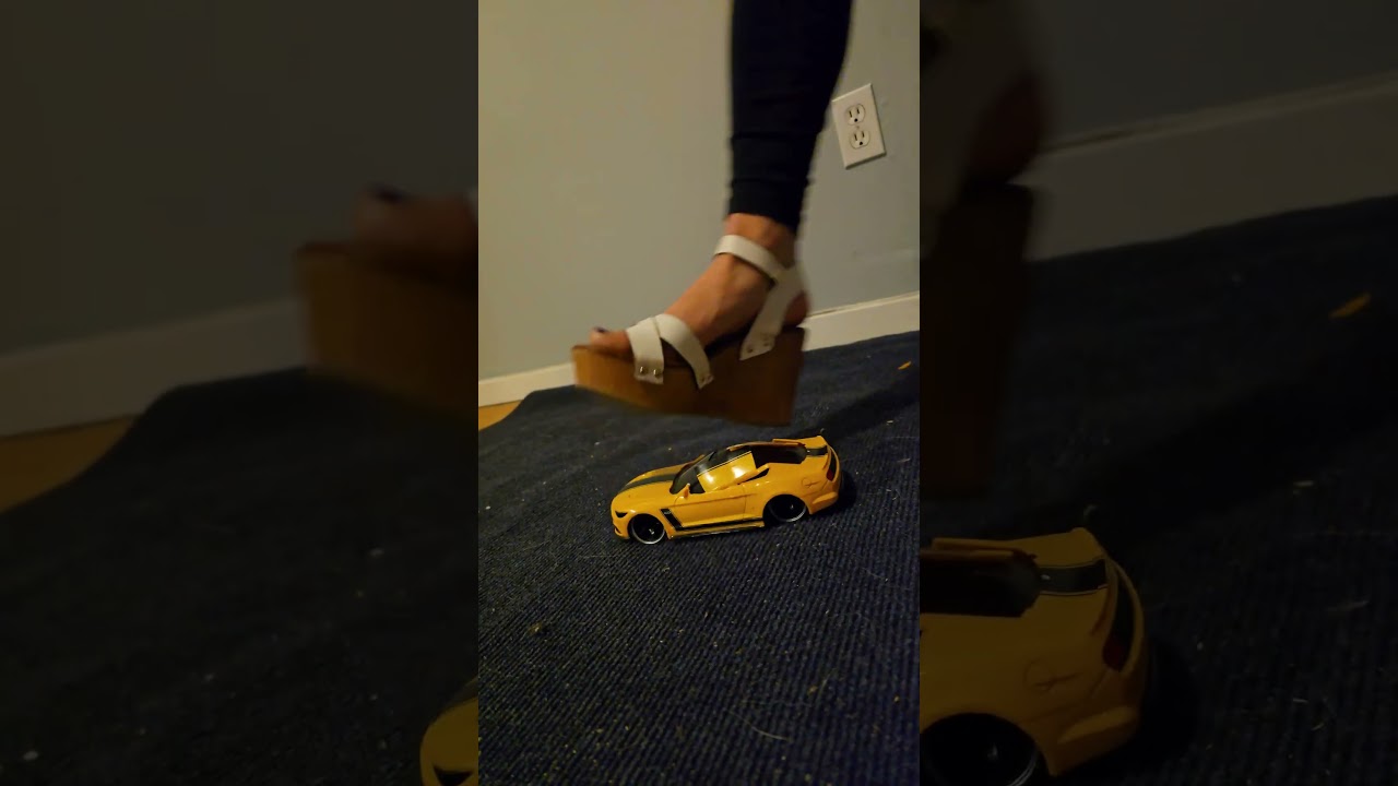 Rc Mustang crush with Wedged sandals #asmrcrunch #Pebbles #asmrsounds #asmrcrunchy #asmrcrushing