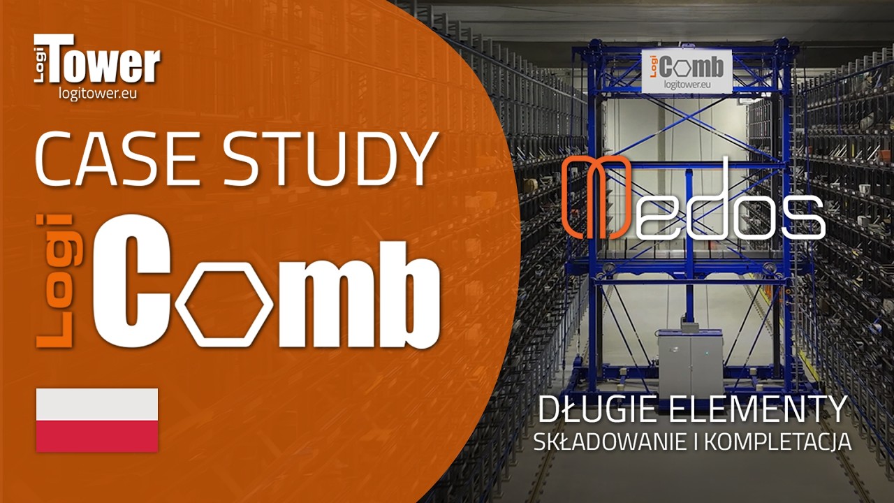 Automatyczny magazyn LogiComb do składowania i kompletacji długich element&oacute;w w firmie Medos