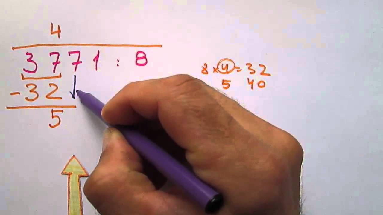 Dzielenie dużych liczb - przykład z resztą