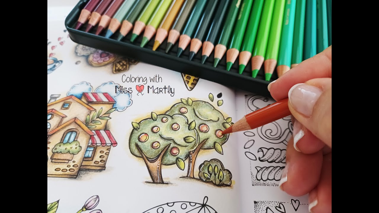Coloring Tutorial | Meine Reise durch Europa by RITA BERMAN mit Polychromos | Tree