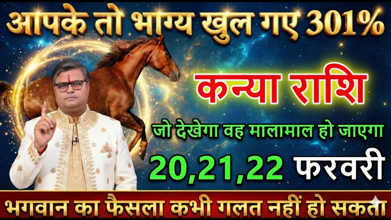 कन्या राशि 20,21,22 फरवरी 2026 धन्य हो आपके तो भाग्य खुल गए 301% 10 बड़ी खुशखबरी एक साथ#kanyarashi