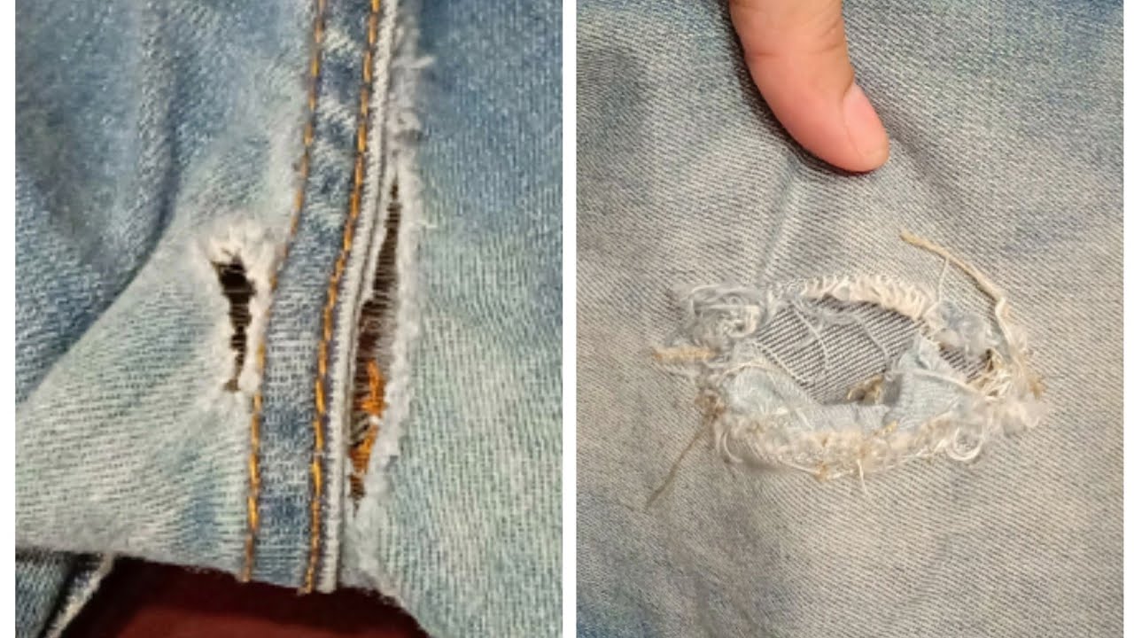 تصليح أى  بنطلون جينز مقطوع في دقيقتين / مش هتروح لرفا تانى