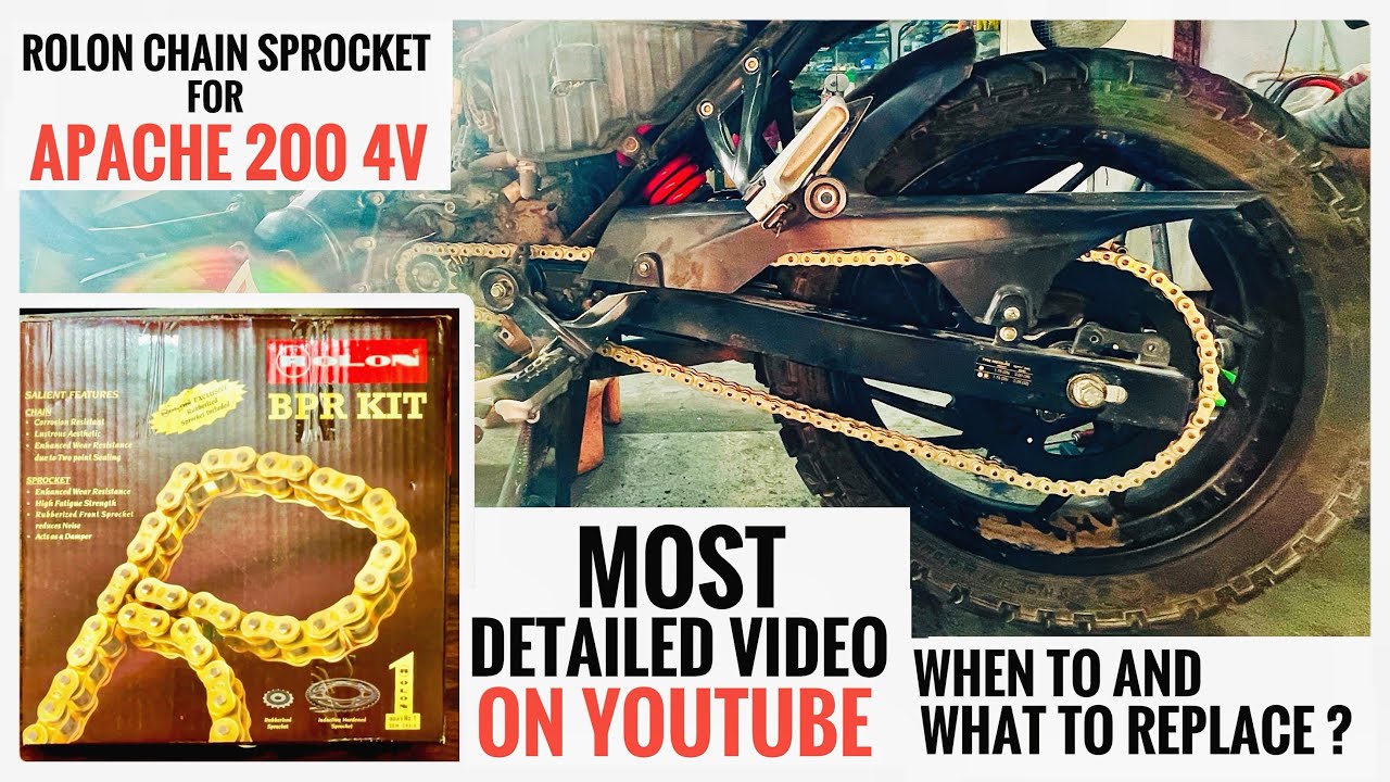 Rolon Brass Chain Sprocket for Apache 200 4V |How many Km ? What To change ? Brass or Normal chain