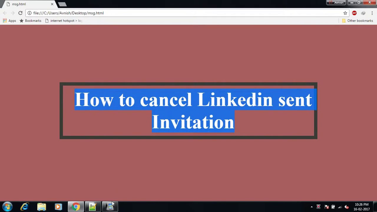 How to Cancel /Withdraw LinkedIn sent connection request?