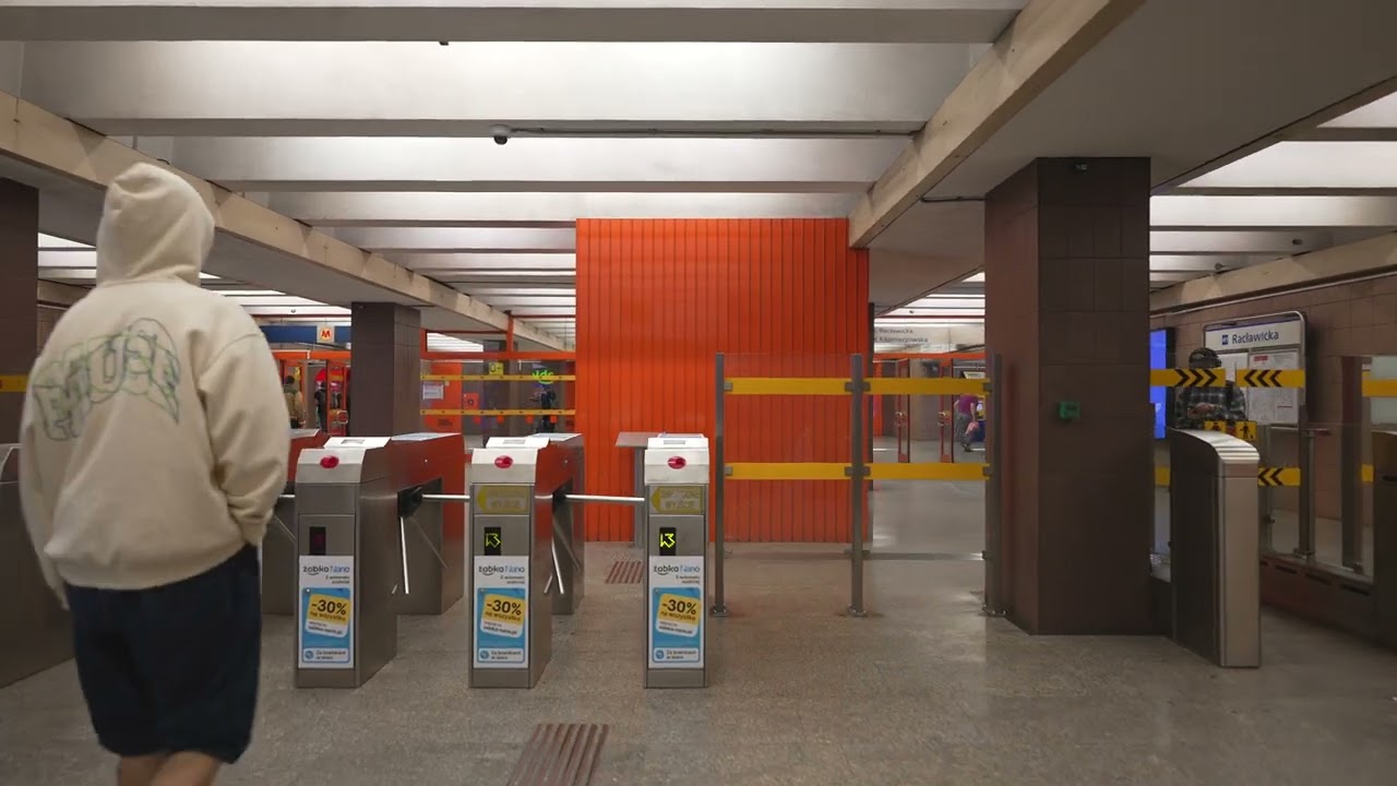 Poland, Warsaw, Metro night ride from Pole Mokotowskie to Racławicka