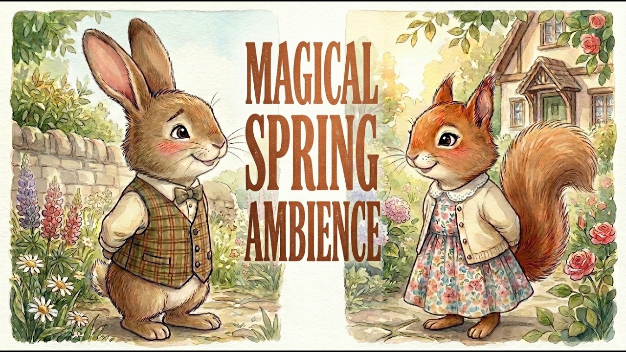 Magical Spring Meadow Ambience | Cottagecore Relaxing Music for Working & Study