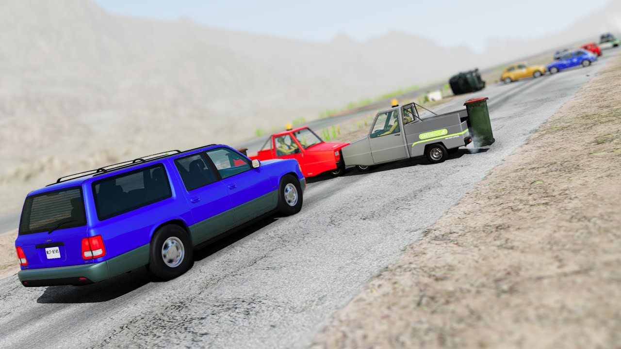 BeamNG Drive - Cars vs RoadBlock