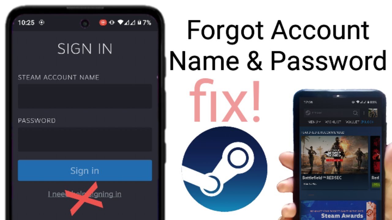 Forgot Steam Account Name And Password Fix! | How To Find Account Name & Password On Steam Mobile
